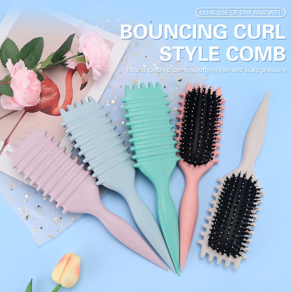 5 Colour Multi-Purpose Fashionable Hair Brush